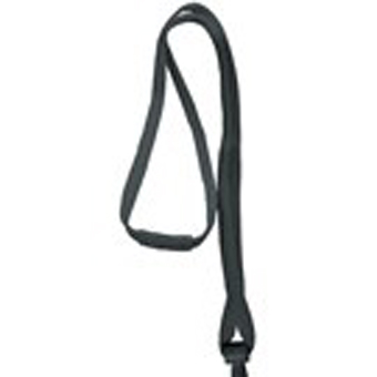 BRADY PEOPLE ID, 3/8' WIDE BREAKAWAY LANYARD WITH WIDE PLASTIC HOOK, BLACK, BAG OF 100 PIECES AND SOLD IN FULL BAGS ONLY